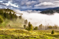 Surreal Misty Valley