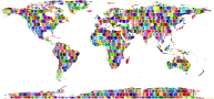 Prismatic Interlocking Waves World Map