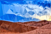 Low Poly Desert Sand Dunes Landscape