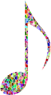 Vivid Chromatic Tiled Musical Note