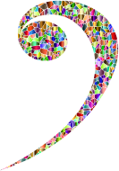 Vivid Chromatic Tiled Musical Note 4