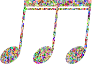 Vivid Chromatic Tiled Musical Note 8