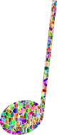 Vivid Chromatic Tiled Musical Note 10