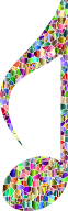 Vivid Chromatic Tiled Musical Note 13