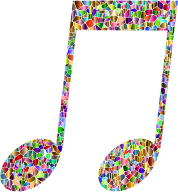 Vivid Chromatic Tiled Musical Note 14