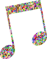 Vivid Chromatic Tiled Musical Note 15