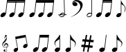 Variety Of Musical Notes Silhouette