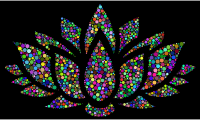 Prismatic Lotus Flower Silhouette 6 Circles