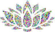 Prismatic Lotus Flower Silhouette 6 Circles No Background