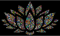 Prismatic Lotus Flower Silhouette 6 Circles 8