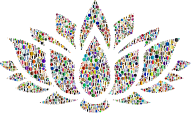 Prismatic Lotus Flower Silhouette 6 Circles 8 No Background