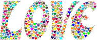 Prismatic Love Hearts Typography