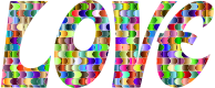 Prismatic Interlocking Waves Love Typography