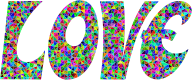 Low Poly Prismatic Love Typography