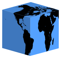 Cube Earth Silhouette
