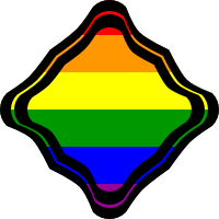 Rainbow Flag Diagonal Square Squiggled Frame