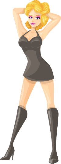 Young lady 2 (blonde, light skin, plain dress #1)
