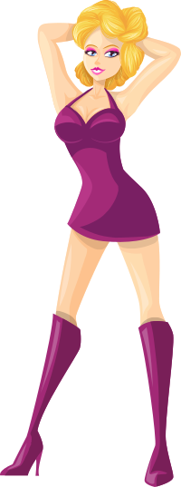 Young lady 2 (blonde, light skin, plain dress #2)