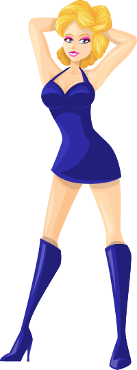 Young lady 2 (blonde, light skin, plain dress #3)