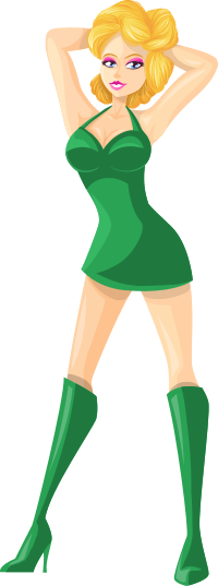 Young lady 2 (blonde, light skin, plain dress #4)