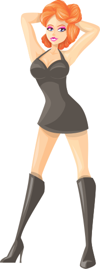 Young lady 2 (redhead, light skin, plain dress #1)