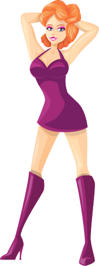 Young lady 2 (redhead, light skin, plain dress #2)