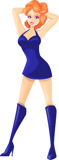 Young lady 2 (redhead, light skin, plain dress #3)