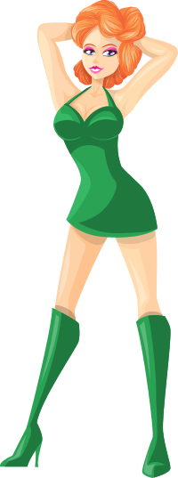 Young lady 2 (redhead, light skin, plain dress #4)