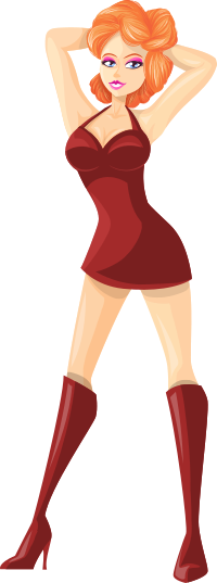 Young lady 2 (redhead, light skin, plain dress #5)