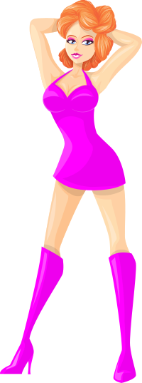 Young lady 2 (redhead, light skin, plain dress #6)