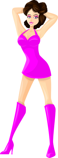 Young lady 2 (brown hair, light skin, plain dress #6)