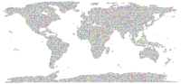 Prismatic World Map Triangularized Mosaic