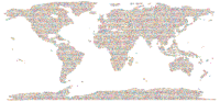 Prismatic World Map Triangularized Mosaic 2 No Background