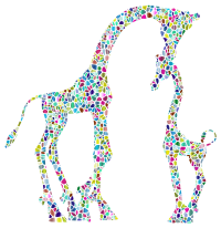 Polyprismatic Tiled Mother And Child Giraffe Silhouette Variation 2 No Background