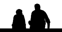 Father And Son Sitting Silhouette