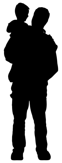Father Holding Son Silhouette