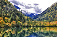Surreal Foggy Chinese Mountain