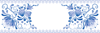 gzhel flower plants pattern blue