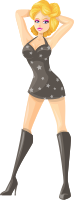 Young lady 2 (blonde, light skin, starry dress #1)