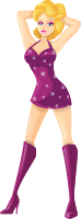 Young lady 2 (blonde, light skin, starry dress #2)