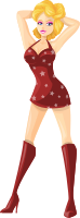 Young lady 2 (blonde, light skin, starry dress #5)