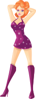 Young lady 2 (redhead, light skin, starry dress #2)