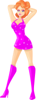 Young lady 2 (redhead, light skin, starry dress #6)