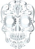 Silver Sugar Skull Silhouette No Background