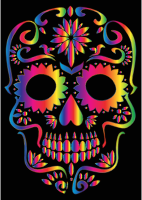 Rainbow Sugar Skull Silhouette