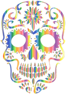 Psychedelic Sugar Skull Silhouette No Background