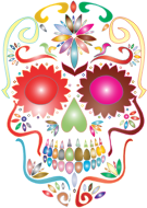 Prismatic Sugar Skull Silhouette No Background