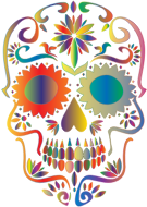 Prismatic Sugar Skull Silhouette 2 No Background