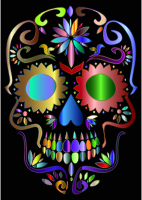 Prismatic Sugar Skull Silhouette 4