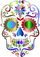 Prismatic Sugar Skull Silhouette 4 No Background